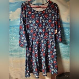 Just One NWT holiday Dress Womens ‎ Snowflakes Size Medium